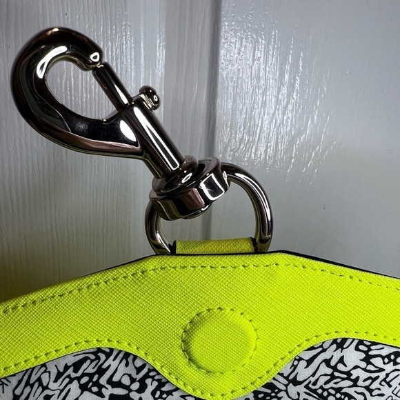 REBECCA MINKOFF HUDSON MOTO LEATHER NEON MARIGOLD BAG - Picture 14 of 16